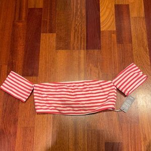 Aerie pink white and gold bikini top